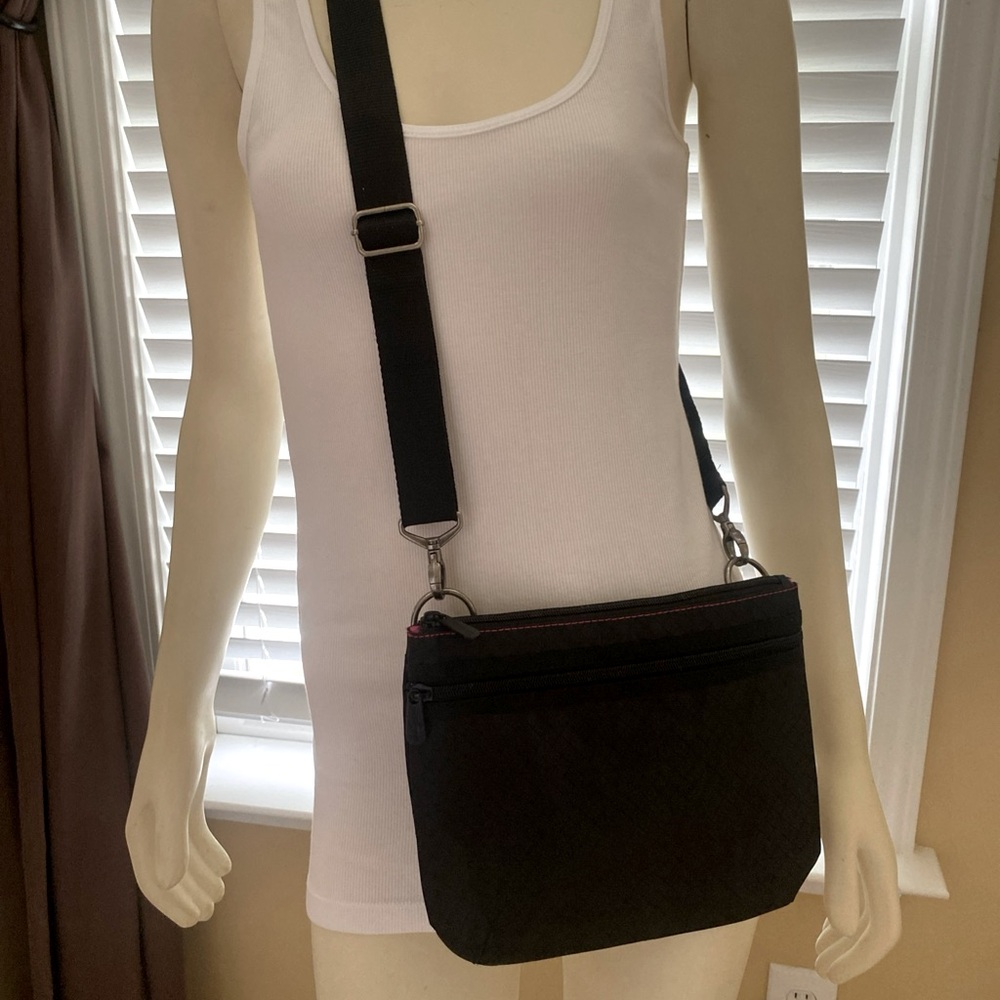 Thirty-One Black and Pink Crossbody Bag